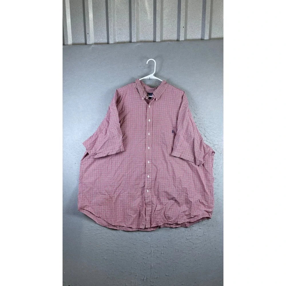 Ralph Lauren Button Down Mens 4X Big Red Good Gingham Short Sleeve Shirt
